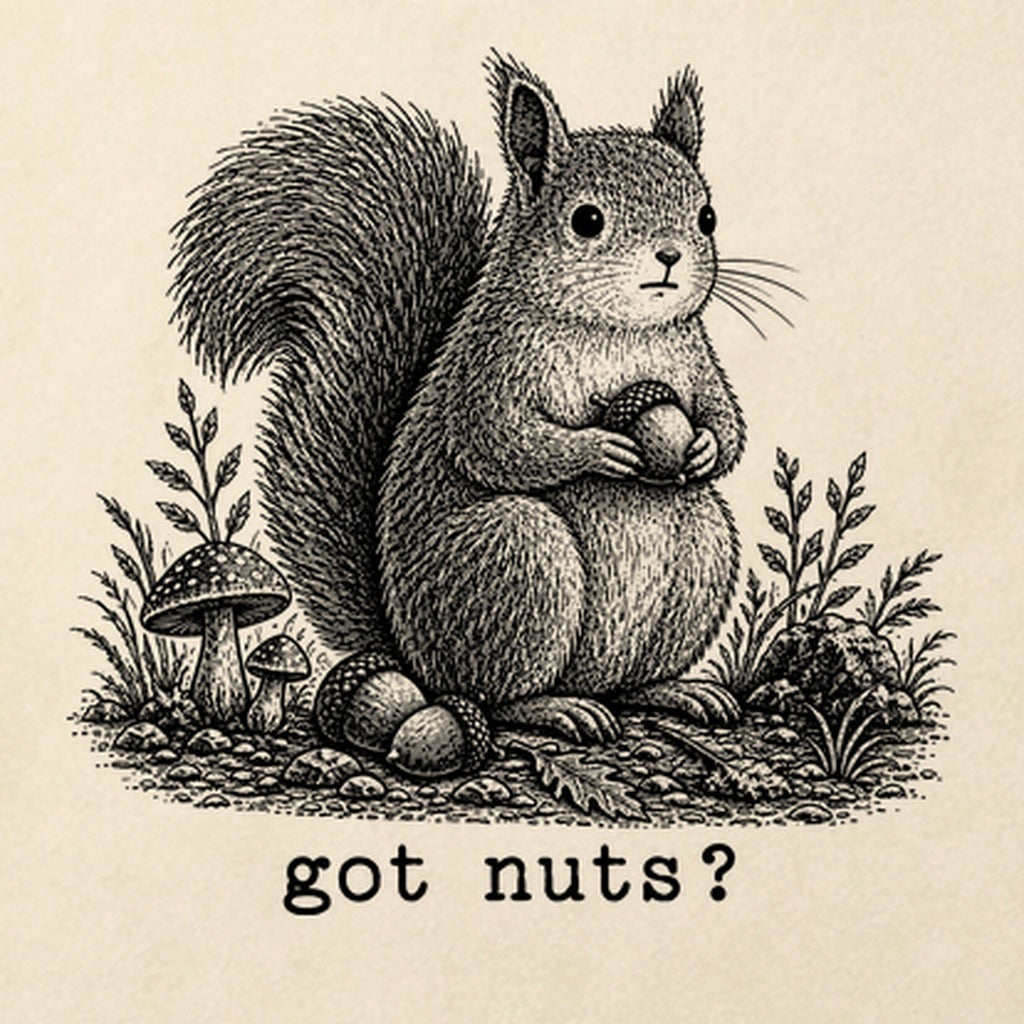 Squirrel Got Nuts Cotton T-Shirt