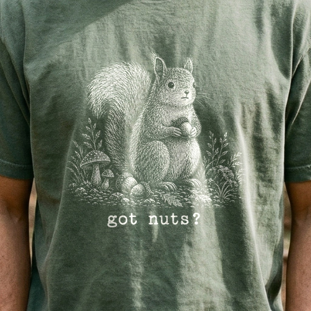 Squirrel Got Nuts Cotton T-Shirt