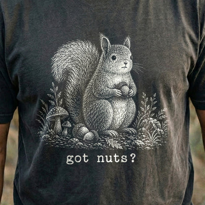 Squirrel Got Nuts Cotton T-Shirt