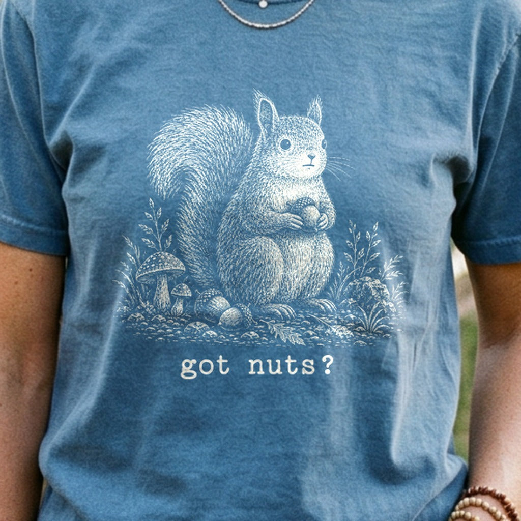 Squirrel Got Nuts Cotton T-Shirt