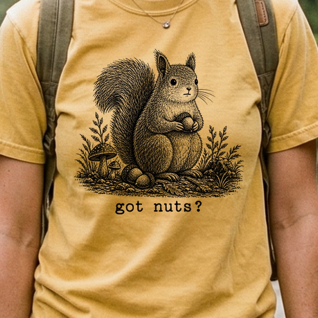 Squirrel Got Nuts Cotton T-Shirt