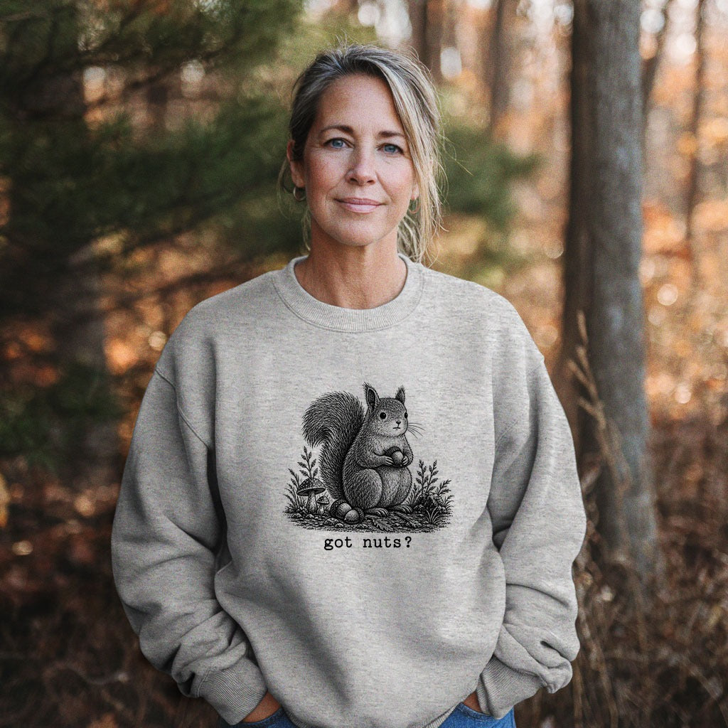 Squirrel Got Nuts Crewneck Sweatshirt