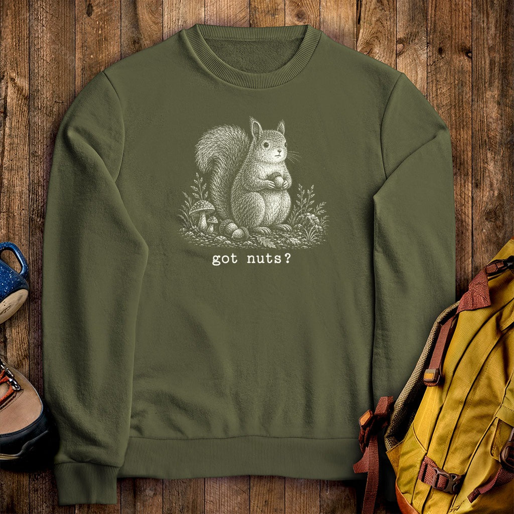 Squirrel Got Nuts Crewneck Sweatshirt