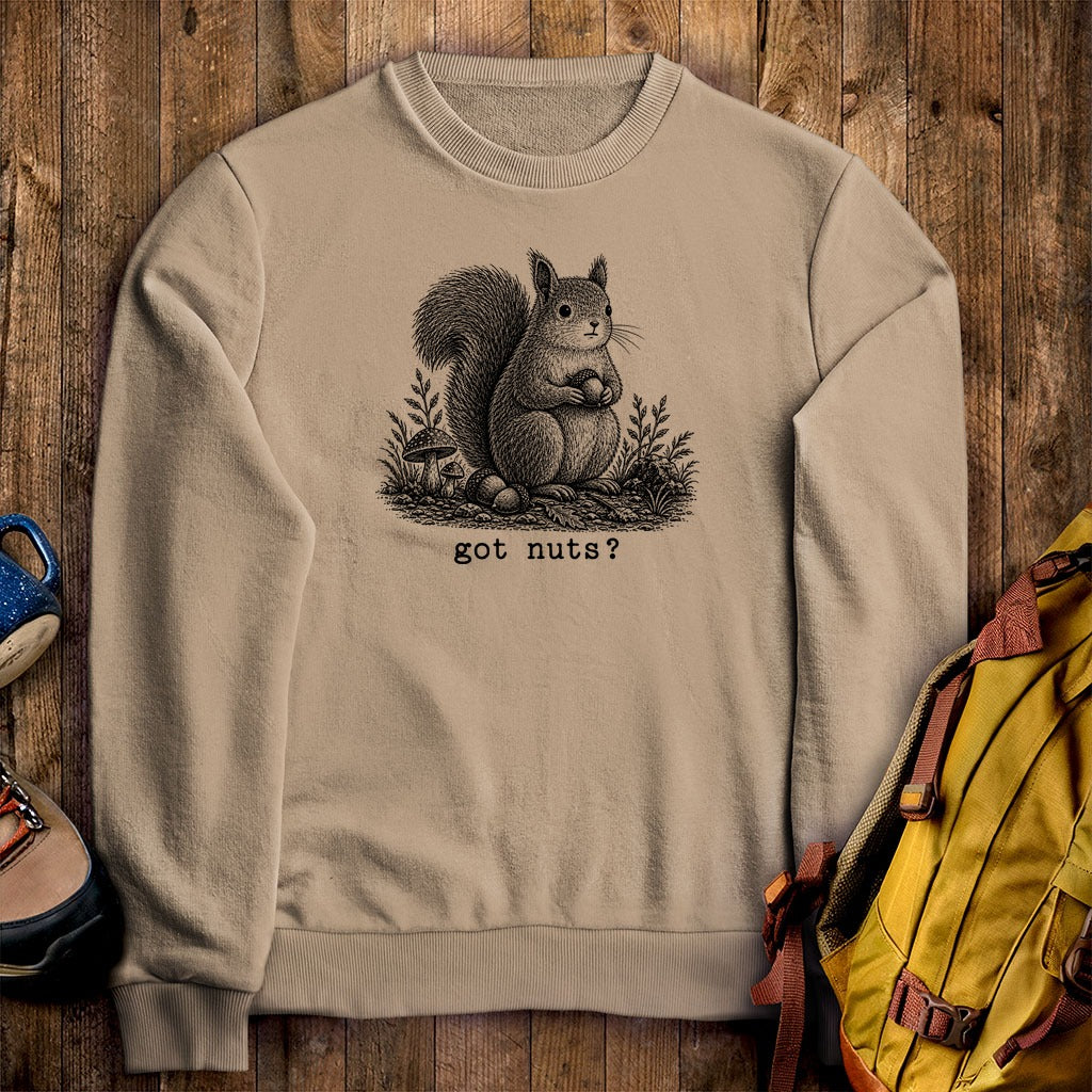 Squirrel Got Nuts Crewneck Sweatshirt
