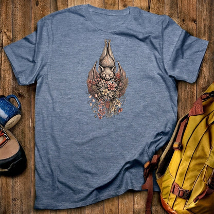 Hanging Bat Holding Flowers T-Shirt