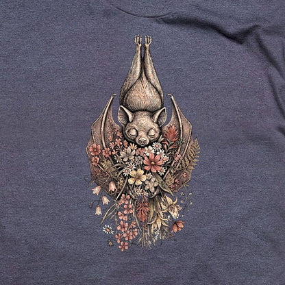 Hanging Bat Holding Flowers T-Shirt