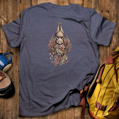Hanging Bat Holding Flowers T-Shirt