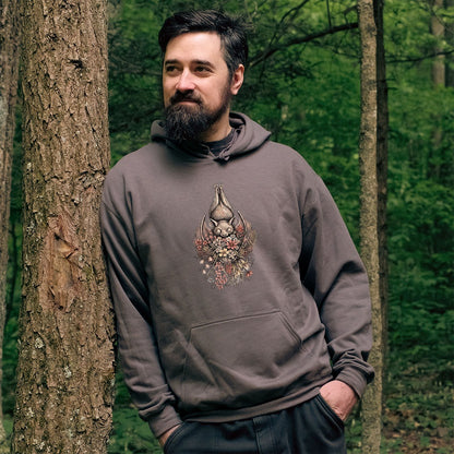 Hanging Bat Holding Flowers Hoodie