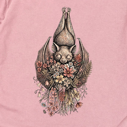 Hanging Bat Holding Flowers Premium Long Sleeve