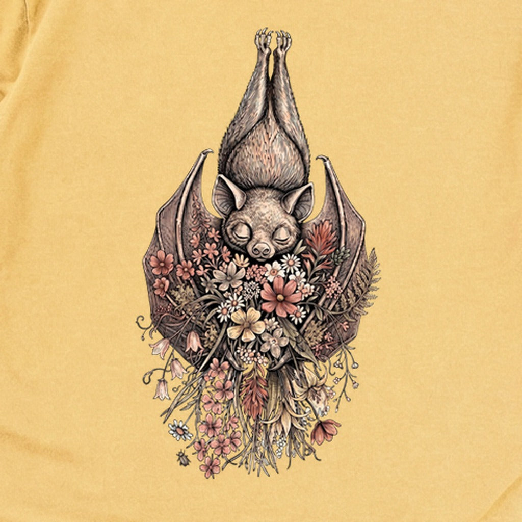 Hanging Bat Holding Flowers Premium Long Sleeve