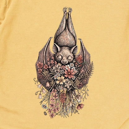 Hanging Bat Holding Flowers Premium Long Sleeve