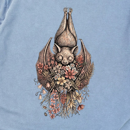 Hanging Bat Holding Flowers Premium Long Sleeve