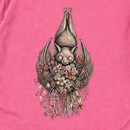 Hanging Bat Holding Flowers Premium Long Sleeve
