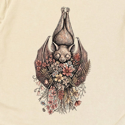 Hanging Bat Holding Flowers Premium Long Sleeve