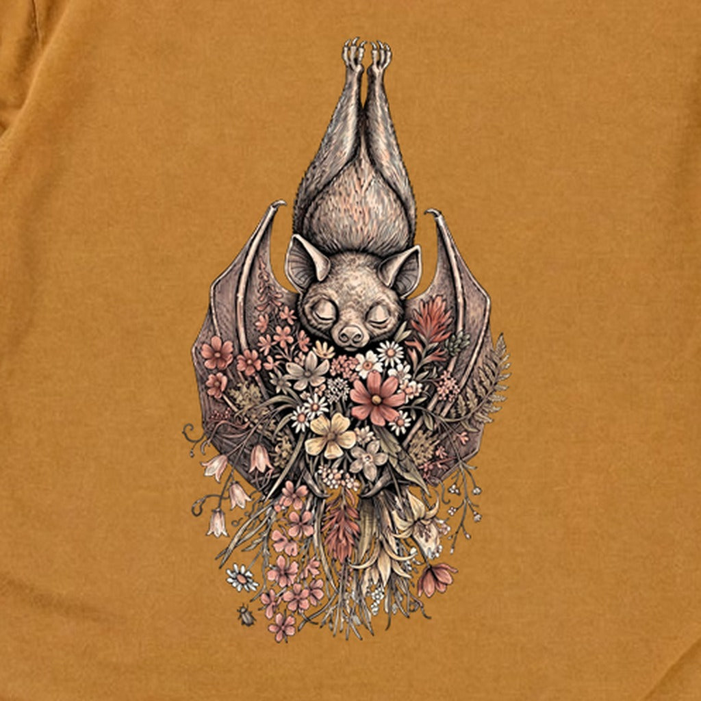 Hanging Bat Holding Flowers Premium Long Sleeve