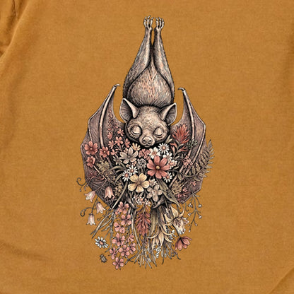 Hanging Bat Holding Flowers Premium Long Sleeve
