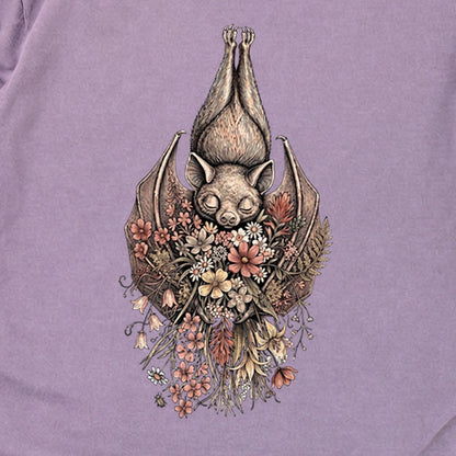 Hanging Bat Holding Flowers Premium Long Sleeve