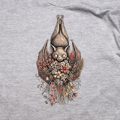 Hanging Bat Holding Flowers T-Shirt