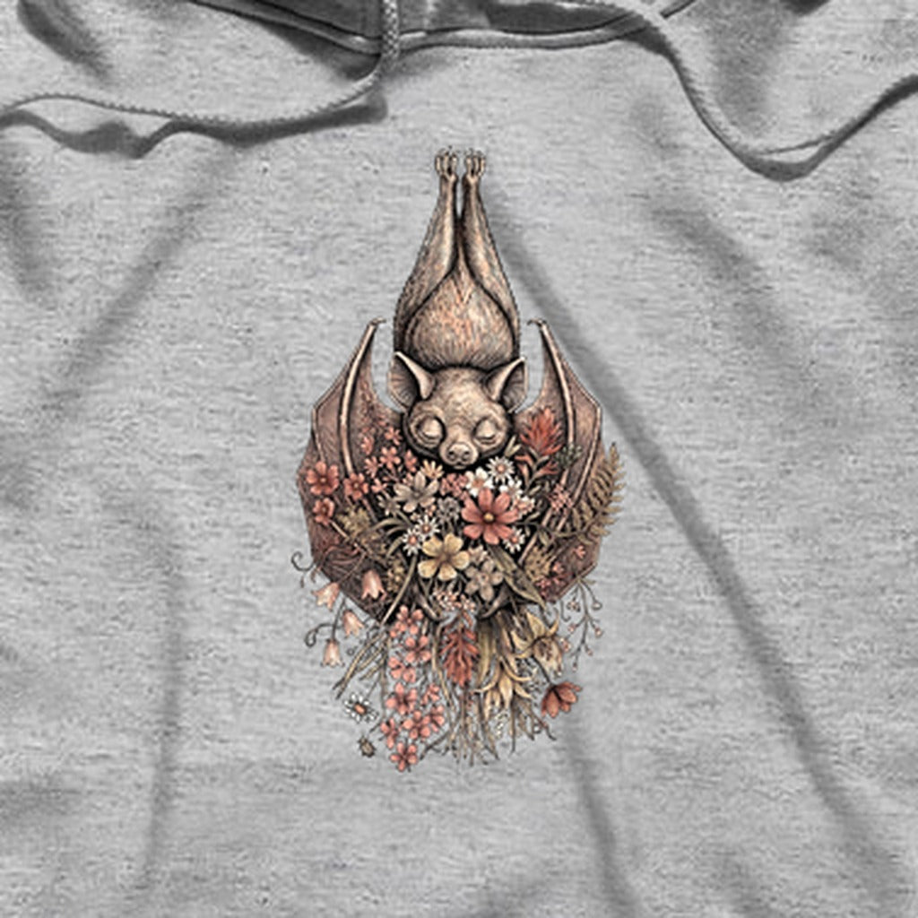 Hanging Bat Holding Flowers Hoodie