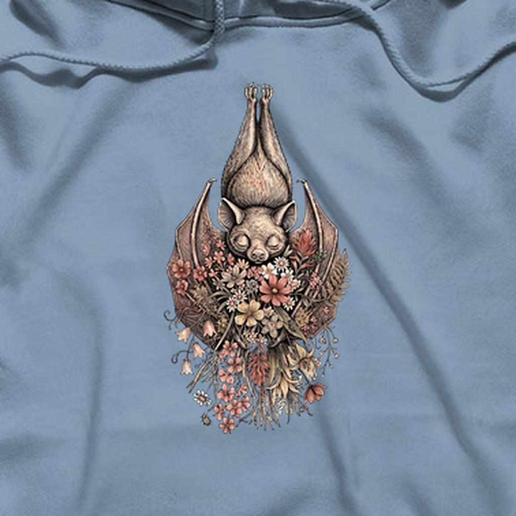 Hanging Bat Holding Flowers Hoodie