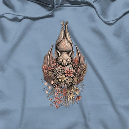 Hanging Bat Holding Flowers Hoodie