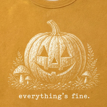 Halloween Pumpkin Everything is Fine Cotton T-Shirt