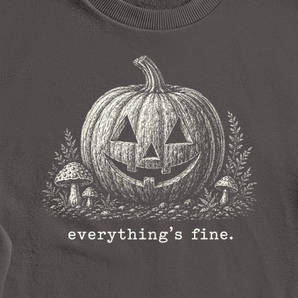 Halloween Pumpkin Everything is Fine Crewneck Sweatshirt