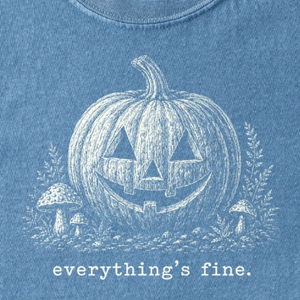 Halloween Pumpkin Everything is Fine Kids Cotton T-Shirt