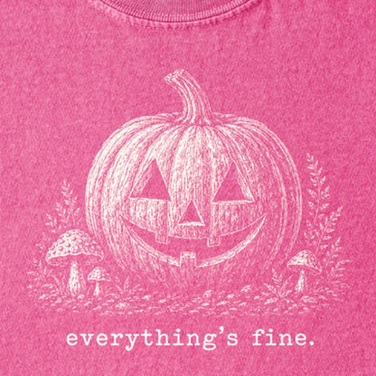 Halloween Pumpkin Everything is Fine Kids Cotton T-Shirt