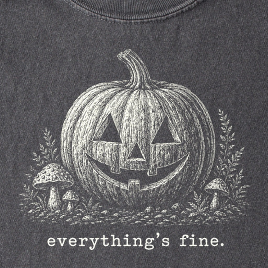 Halloween Pumpkin Everything is Fine Kids Cotton T-Shirt