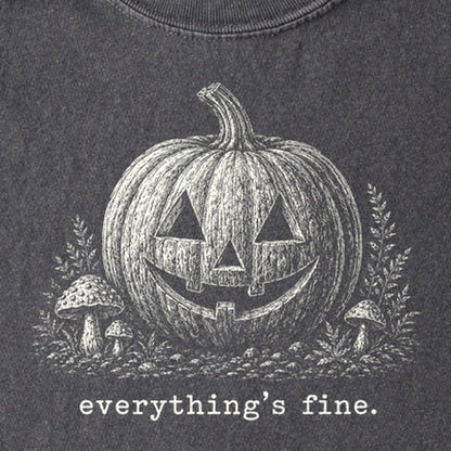 Halloween Pumpkin Everything is Fine Kids Cotton T-Shirt
