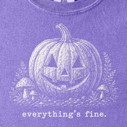 Halloween Pumpkin Everything is Fine Kids Cotton T-Shirt
