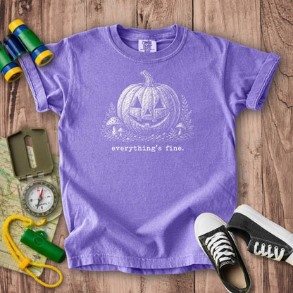 Halloween Pumpkin Everything is Fine Kids Cotton T-Shirt