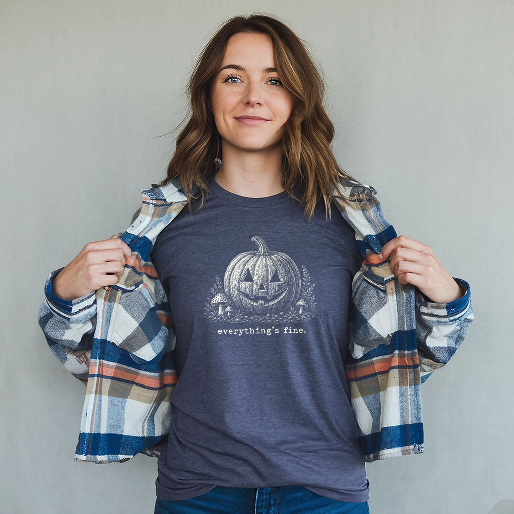 Halloween Pumpkin Everything is Fine T-Shirt
