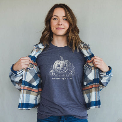 Halloween Pumpkin Everything is Fine T-Shirt