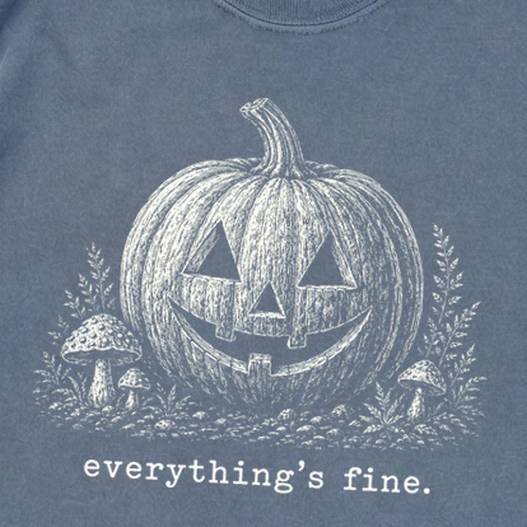 Halloween Pumpkin Everything is Fine Premium Long Sleeve