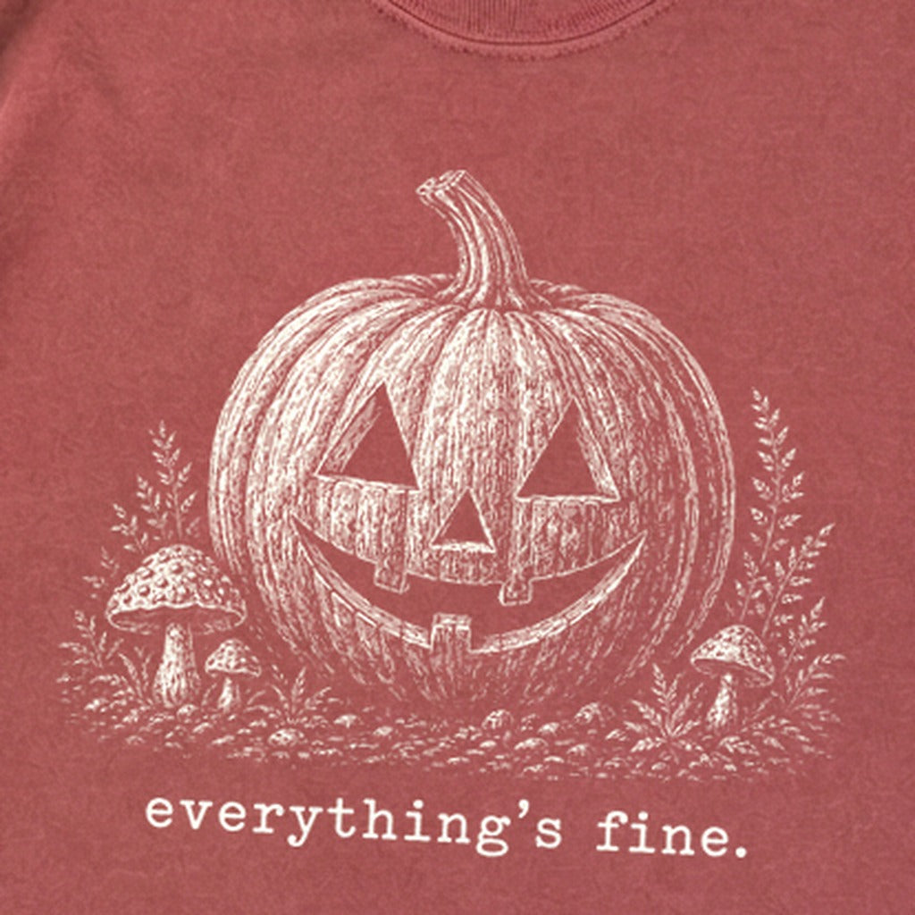 Halloween Pumpkin Everything is Fine Premium Long Sleeve