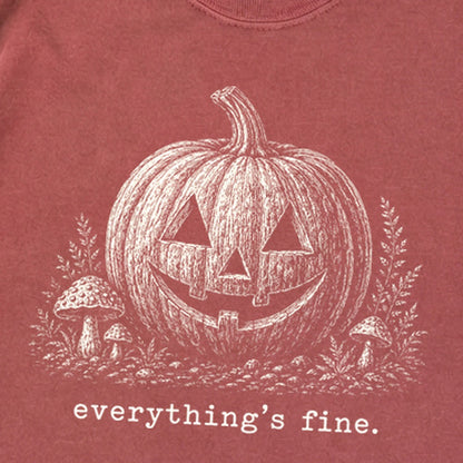 Halloween Pumpkin Everything is Fine Premium Long Sleeve