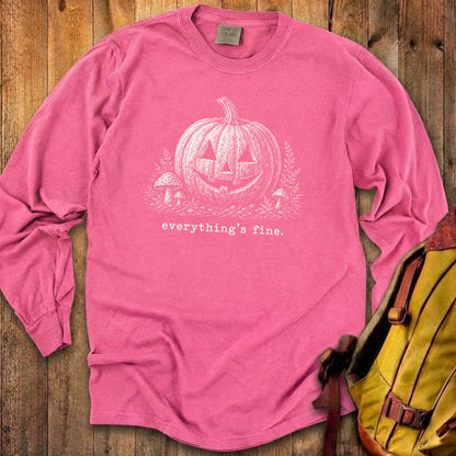 Halloween Pumpkin Everything is Fine Premium Long Sleeve