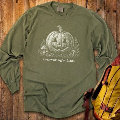 Halloween Pumpkin Everything is Fine Premium Long Sleeve
