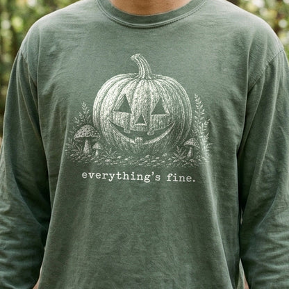 Halloween Pumpkin Everything is Fine Premium Long Sleeve