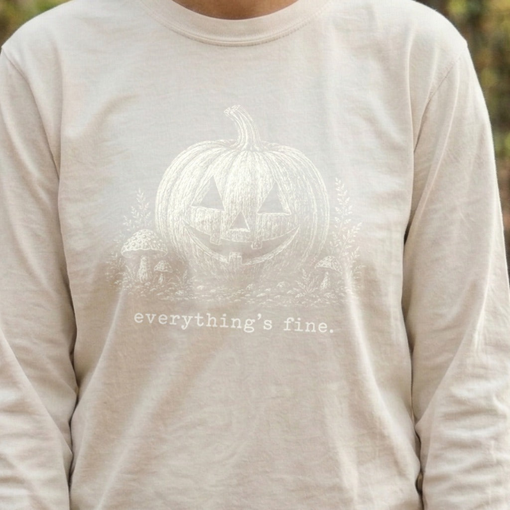 Halloween Pumpkin Everything is Fine Premium Long Sleeve