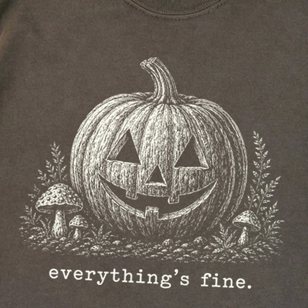 Halloween Pumpkin Everything is Fine Premium Long Sleeve
