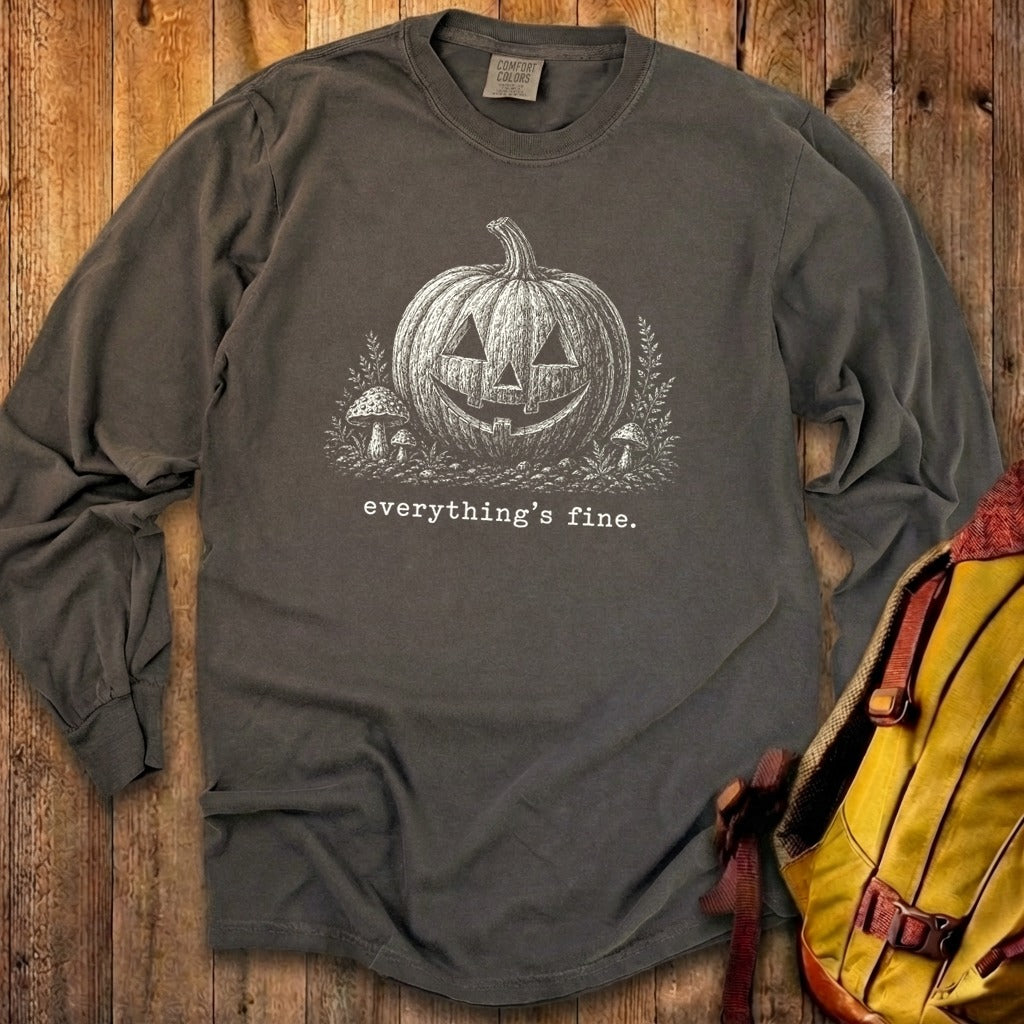 Halloween Pumpkin Everything is Fine Premium Long Sleeve