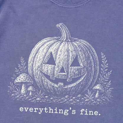 Halloween Pumpkin Everything is Fine Premium Long Sleeve