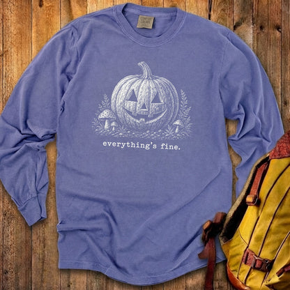 Halloween Pumpkin Everything is Fine Premium Long Sleeve