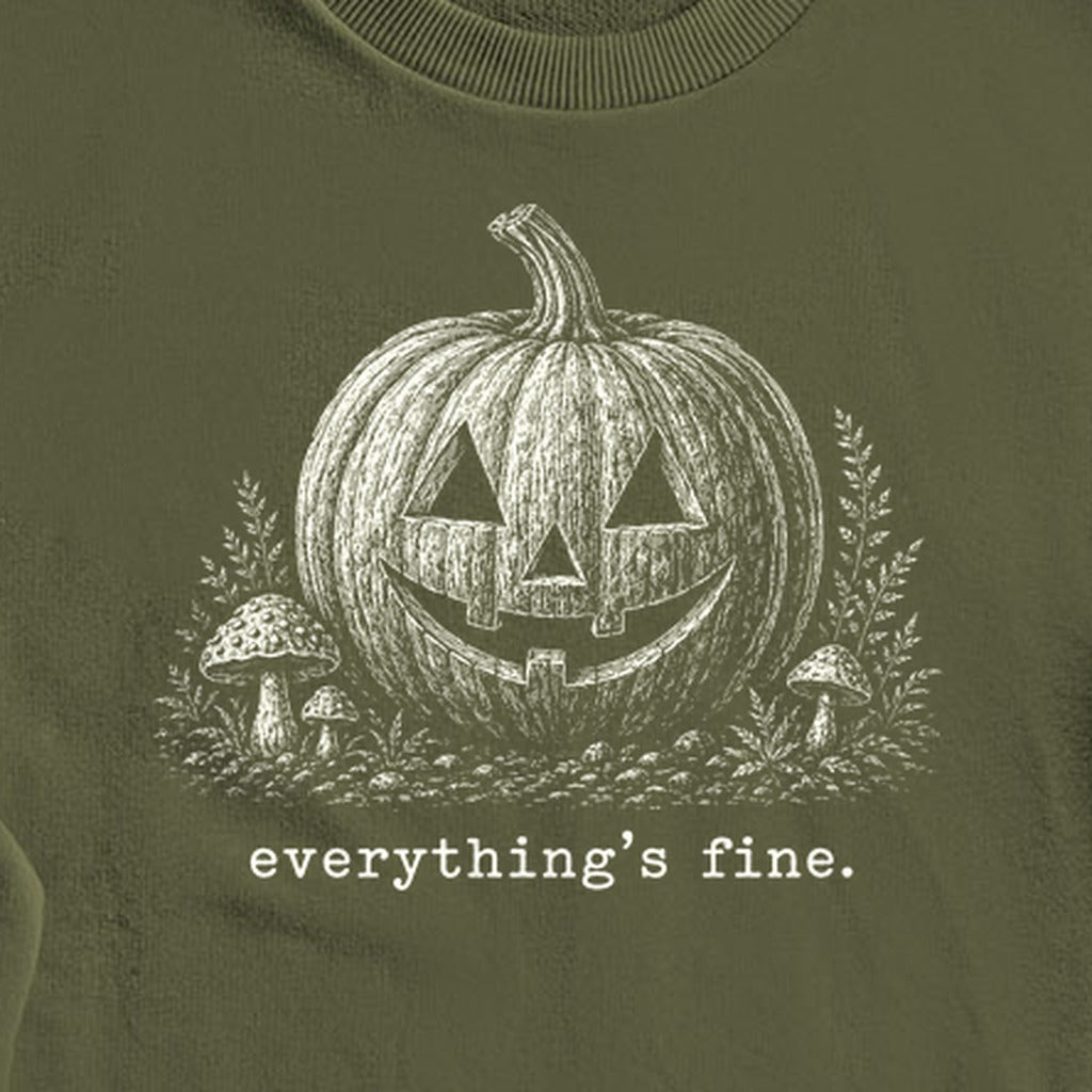 Halloween Pumpkin Everything is Fine Crewneck Sweatshirt