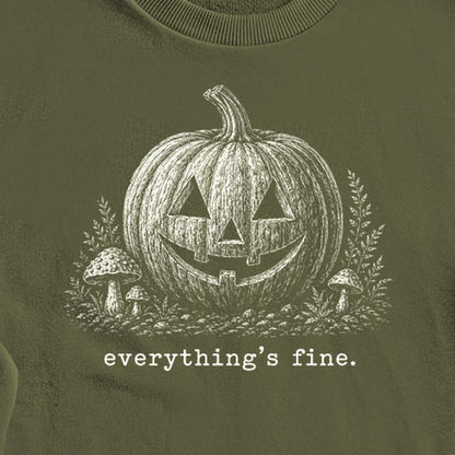 Halloween Pumpkin Everything is Fine Crewneck Sweatshirt