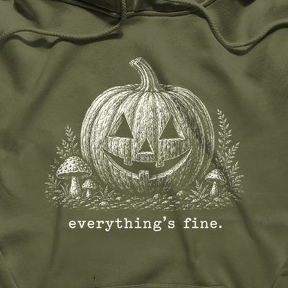 Halloween Pumpkin Everything is Fine Hoodie
