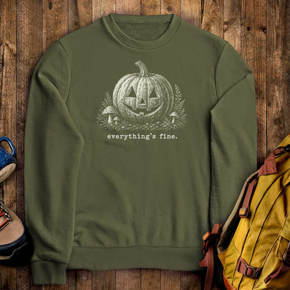 Halloween Pumpkin Everything is Fine Crewneck Sweatshirt
